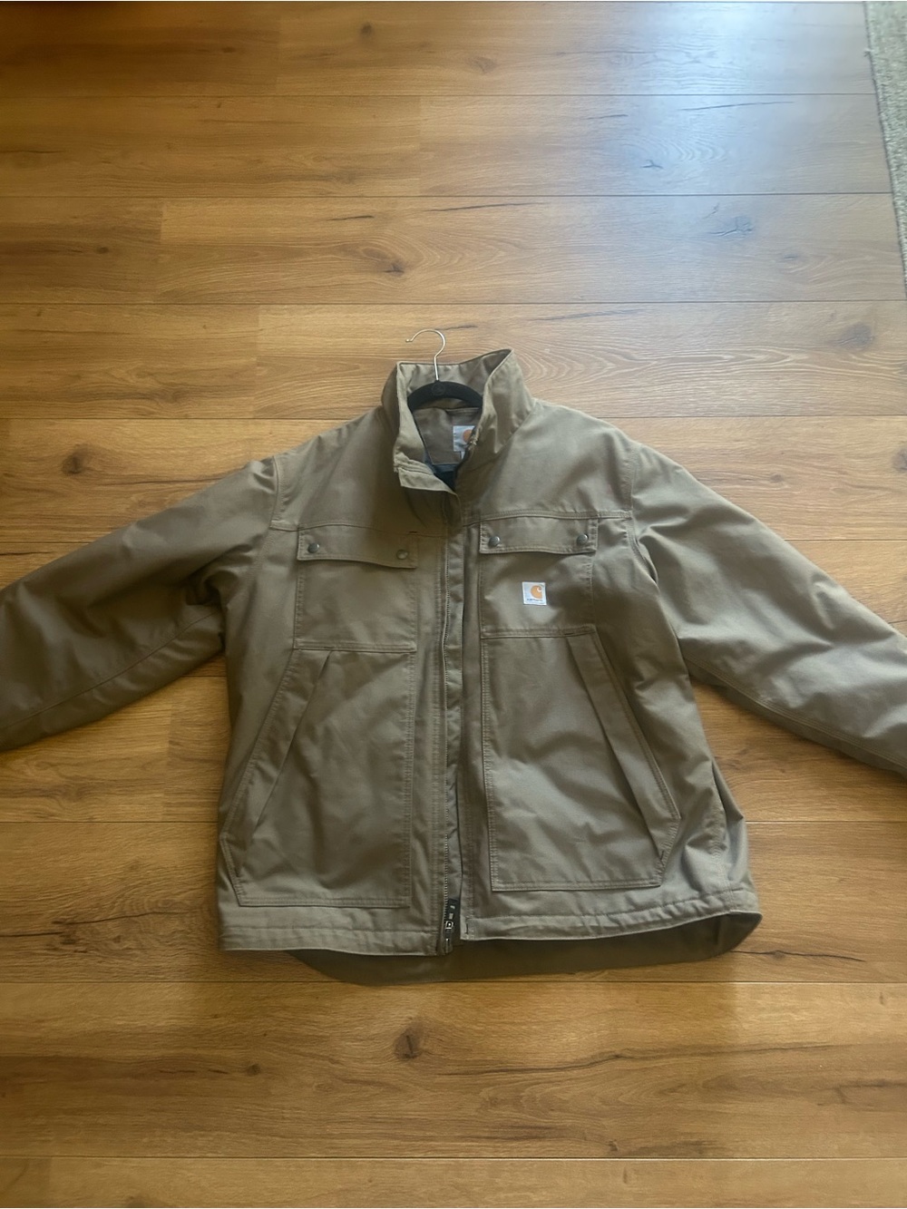 Carhartt Tan Insulated Work Jacket - Men's Rugged Canvas Coat